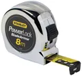 Produktbild: Stanley Bandmaß Micro Powerlock, 8m Länge, Feststeller, Rücklauf, Gürtelclip, verchromt, Mylar-Schutzschicht, 0-33-527