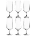 Produktbild: LEONARDO HOME Puccini Bier-Gläser 6er Set • Pilsgläser (410 ml) mit gezogenem Stiel • spülmaschinenfeste Biertulpen • Höhe 18,6 cm • 069541