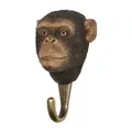 Produktbild: KLEIDERHAKEN SCHIMPANSE Garderobe Landhaus handgeschnitzt Holz und Metall 10,8cm
