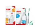 Produktbild: NUK Nasensauger + Zahnpflege-Lernset + Mundpflege-Set – 3-teiliges Hygiene-Set für Babys – Für Nase, Zähne & Mundpflege ab dem 1. Zahn