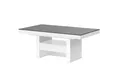 Produktbild: designimpex Couchtisch HLU-111 Grau Anthrazit MATT/Weiß HOCHGLANZ höhenverstellbar ausziehbar, Funktionstisch, Wohnzimmertisch, Tisch, Esstisch, Sofatisch, Schublade