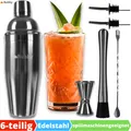 Produktbild: Cocktail Shaker Set Edelstahl Cocktailshaker 700ml Mixset 6-teilig Barkeeper Kit