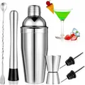 Produktbild: 6tlg. Bar Set 750ml Shaker Bar Zubehör Edelstahl für Cocktails & Drinks
