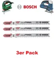 Produktbild: BOSCH 3er Pack Stichsägeblatt 92mm T 102 BF Clean für PVC PMMA-Acrylplatten