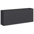 Produktbild: vidaXL Pflanzkübel Schwarz 200x40x80 cm Kaltgewalzter Stahl, Pflanzschale, Garten-Garten-Pflanzkübel, Outdoor-Pflanzgefäß, Hochbeet, Pflanzgefäß