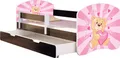 Produktbild: ACMA Jugendbett Kinderbett Junior-Bett Komplett-Set mit Matratze Lattenrost und Rausfallschutz Wenge 10 Teddybär 140x70 + Bettkasten