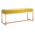 Produktbild: vidaXL Sitzbank Sitzbank Senfgelb 110x36x45 cm Samt
