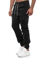 Produktbild: Tazzio Herren Cargohose 16610 – Cargo Jogger Chino Hose Regular Fit mit Stretch Baumwollmischung – Freizeit Jeanshose Schwarz XXL