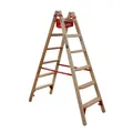 Produktbild: Holz Comfort-Stufenstehleiter Nr. 10577 2x6 mit Eimerhaken und