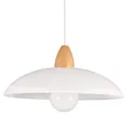 Produktbild: Helios Leuchten 2033610 moderne LED Pendellampe | Hängelampe Leuchte Holz | Pendelleuchte Glas weiss | Küchenlampe Landhausstil | Deckenlampe Buche 1-flammig
