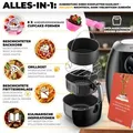 Produktbild: Heißluftfritteuse 5 L – digital, 1800 W, LED-Touch