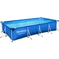 Produktbild: Steel Pro Bestway Frame Pool Set mit Poolpumpe 400 x 211 x 81 cm , dunkelblau, eckig