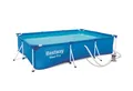 Produktbild: Bestway Steel Pro Frame Pool Set, eckig, blau, mit Poolpumpe