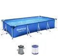Produktbild: Bestway Steel Pro Frame Pool Set mit Pumpe, eckig - 400x211x81cm, 5700 Liter NEU