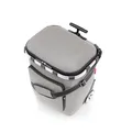 Produktbild: reisenthel carrycruiser Plus in Herringbone Grey – Tragbarer Einkaufstrolley mit Kühlfach, Schultergurt und herausnehmbarer Netz-Innentasche – Obermaterial aus recycelten PET-Flaschen