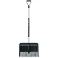 Produktbild: Prosperplast Schneeschieber Alutube Ergo Eco - Schwarz, 49 cm Arbeitsbreite, mit 145 cm langem Stiel, (2-tlg), Kunststoff-Schaufel mit Aluminiumkante schwarz|silberfarben