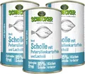 Produktbild: 3 x 820 g Schecker Nassfutter - Hundemenü Scholle mit Kartoffeln und Lachsöl - getreidefrei