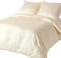 Produktbild: HOMESCAPES Bettwäsche Set 100% Bio Baumwolle  Fadenzahl 400, 155 x 220 cm, Creme