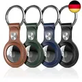 Produktbild: [4er Pack] AirTag Anhänger aus PU-Leder - Kratzfeste Hülle für AirTag Sc
