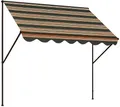 Produktbild: Angerer Klemmmarkise Exklusiv mit Handkurbel, Terrasse/Balkon, einfache Montage ohne Bohren, Made in Germany, hochwertiger Stoff, UV-beständig, höhenverstellbar, wasserabweisend, 200 cm Grün-Beige