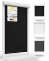 Produktbild: Sol Royal Kassettenrollo mit Führungsschiene SolReflect K24 120x175 cm Schwarz - Blackout Thermorollo seitliche Führungsschienen - Befestigung ohne Bohren - Verdunkelungsrollo 120cm breit