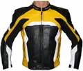 Produktbild: German Wear Herren Motorradjacke Lederjacke mit Protektoren Frabe:Gelb;Größe:2XL