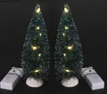 Produktbild: 2er Set künstliche Tanne Dekotanne 22cm mit weißer LED Lichterkette warmweiß