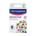 Produktbild: Hansaplast Kinderpflaster Sensitive | Sanfter Wundschutz | Heftpflaster mit Tiermotiven | 20 Stk.