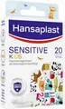 Produktbild: Hansaplast Kinderpflaster Sensitive (20 Strips), Wundpflaster mit niedlichen Tiermotiven zum Aufmuntern, schmerzlos zu entfernendes Pflaster Set