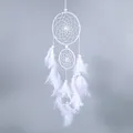 Produktbild: MAGT Traumfänger, Originalität White Dreamcatcher Windspiele indischen Stil Perle Feder Anhänger Home Wand Fenster Dekor