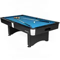 Produktbild: BuckShot Billardtisch 8ft Manhattan - 244x132x80 cm - 8 Fuß Pool Billard - Kugelrücklauf - Tischbillard mit Zubehör - Billard Tische 130kg…