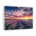 Produktbild: Wandbilder 70x50cm Glasbild Lavendel Berge Feld Klein Bilder Art Wanddeko