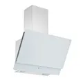 Produktbild: Dunstabzugshaube 60 cm kopffreie Schräghaube Wandhaube Glas weiß LED Respekta