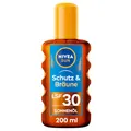 Produktbild: NIVEA SUN Schutz & Bräune Sonnenöl Spray LSF 30 (200 ml), Sonnencreme mit Pro-Melanin-Extrakt für eine ebenmäßige Bräune, sofortiger Sonnenschutz mit UVA/UVB-Filtersystem