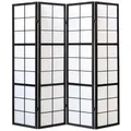 Produktbild: Homestyle4u Paravent Holz Raumteiler Trennwand Shoji in Schwarz Sichtschutz Indoor faltbar (4-teilig), faltbar schwarz 176 cm x 175 cm x 2 cm