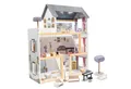 Produktbild: Ruhhy Puppenhaus mit Möbeln XXXL Puppenstube, (Puppenhaus-Set, 17-tlg., Puppenhaus mit LED-Beleuchtung und 16 Möbelteilen), 3 Stockwerke, 4 Zimmer, mit Balkon Terrasse