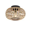 Produktbild: Qazqa - Orientalisch Orientalische Deckenleuchte I Deckenlampe I Lampe I Leuchte schwarz mit Bambus - Amira I Wohnzimmer I Schlafzimmer - Bamboo Rund - LED geeignet E27