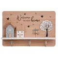 Produktbild: UNUS Schlüsselhalter Welcome to our Home Holz Wanddeko, Schlüsselaufbewahrung, Wandhalterung, rustikale Dekoration, Flur & Eingangsbereich Accessoire