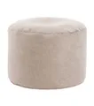 Produktbild: mokebo® Pouf XL, Hocker o. Bodenkissen 60x40cm 'Der Ruhepouf' Sitzhocker rund & Fußhocker fürs Wohnzimmer, Sitzpouf aus Stoff in Beige, Beistelltisch, Puff für drinnen mit EPS-Perlen Füllung