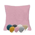 Produktbild: wometo Kissenbezug Strick 45x45 cm rosa - Reißverschluss Oeko-TEX Sofakissen Dekokissen warme weiche Kissenhülle mit edlem und schlichtem Strickmuster rosa