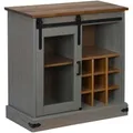 Produktbild: vidaXL Sideboard HALDEN mit Schiebetür Grau 80x40x80 cm Massivholz 4018423