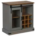 Produktbild: vidaXL Sideboard Halden mit Schiebetür Grau 80x40x80 cm Massivholz, Anrichte, Schrank, Buffetschrank, Kommode, Aufbewahrungsschrank, Küchenschrank