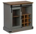 Produktbild: vidaXL Sideboard Sideboard HALDEN mit Schiebetür Grau 80x40x80 cm Massivholz (1 St)