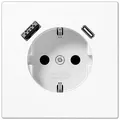 Produktbild: Jung LS1520-15CAWW SCHUKO Steckdose mit USB-Ladegerät, Serie LS, alpinweiß