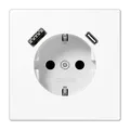 Produktbild: Jung LS1520-15CAWW Schutzkontakt-Steckdose 16 A 250 V ~, mit USB-Ladegerät 1 x Typ A + 1 x Typ C, SAFETY+, Serie LS, alpinweiß