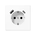 Produktbild: Jung LS1520-15CAWW SCHUKO-Steckdose mit USB-Ladegerät Typ A+C Serie LS alpinweiß