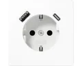 Produktbild: Jung LS152015CAWW USB-Steckdose mit USB-Ladegerät 1x Typ A 1xTyp C + erh. Berühr