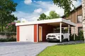 Produktbild: Garage Pultdach 44 mm Bahamas mit Schwingtor  rot 680x560 cm Lasita