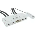 Produktbild: INLINE KVM Switch, 4-fach, DVI-D, USB, mit Audio, integr, Kabel