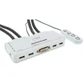 Produktbild: InLine 61614I KVM Switch, 4-fach, DVI-D, USB, mit Audio, integr. Kabel
